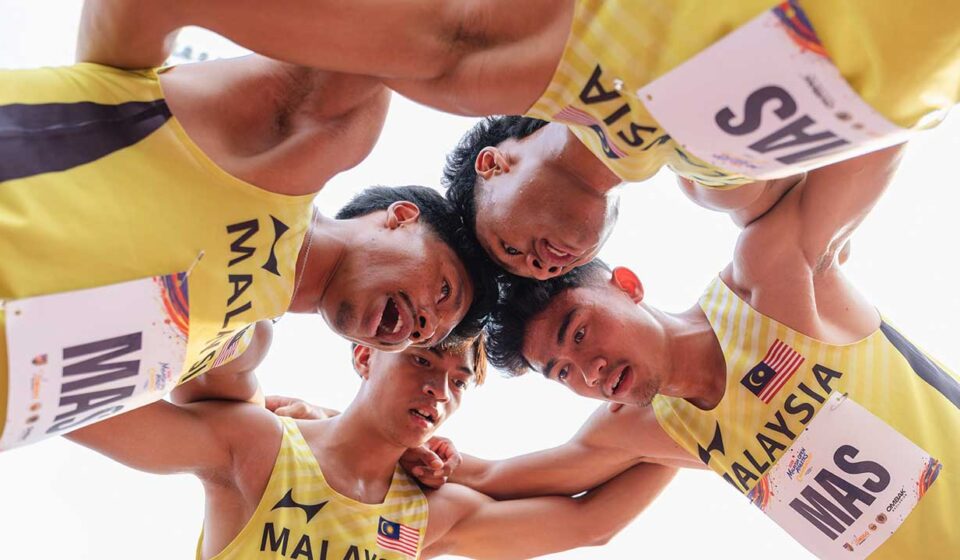 Ilustrasi kuartet 4x100m untuk artikel Kuartet 4x100m MSN: Pertanda Rekor Nasional Bakal Pecah