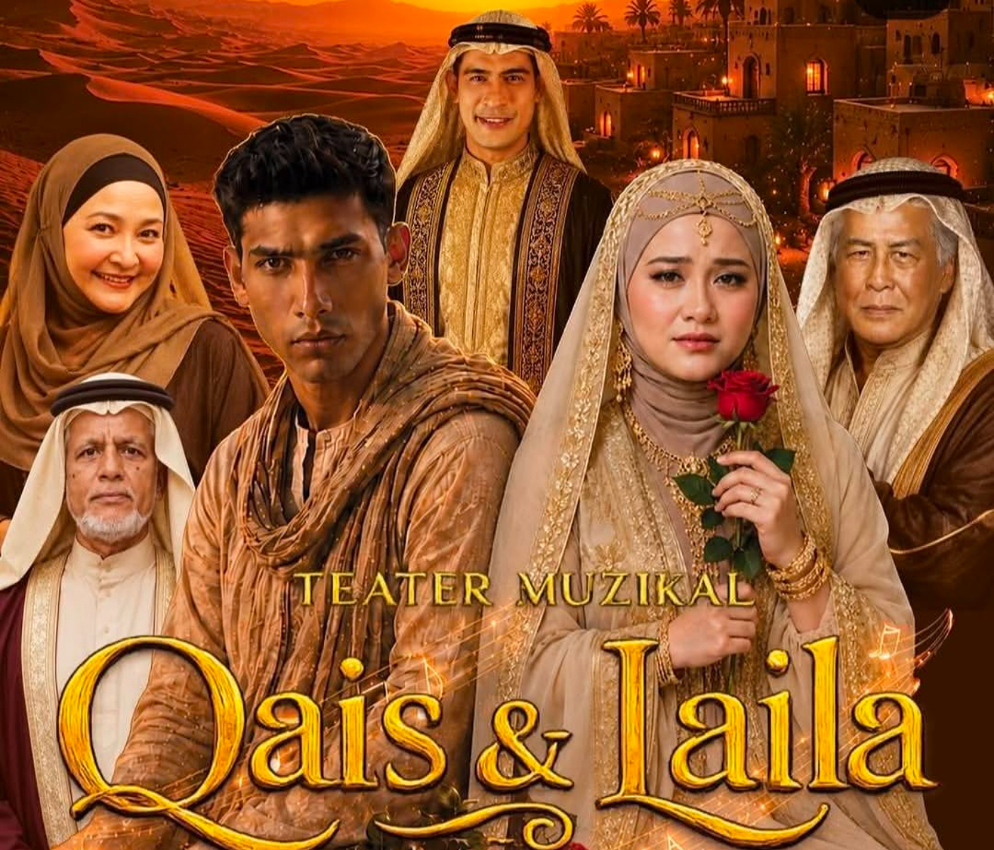 Ilustrasi qais dan laila untuk artikel Qais dan Laila: Perjalanan Menuju Ilahi di Panggung Bangsawan