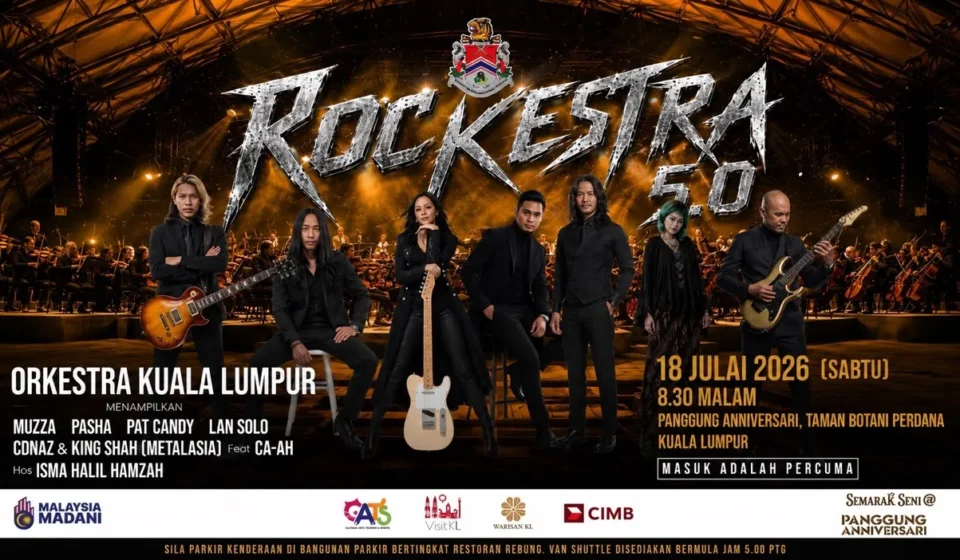 Ilustrasi rockestra 50 untuk artikel Rockestra 50: Rockestra 5.0 Bawa Nafas Baru Muzik Rock Malaysia