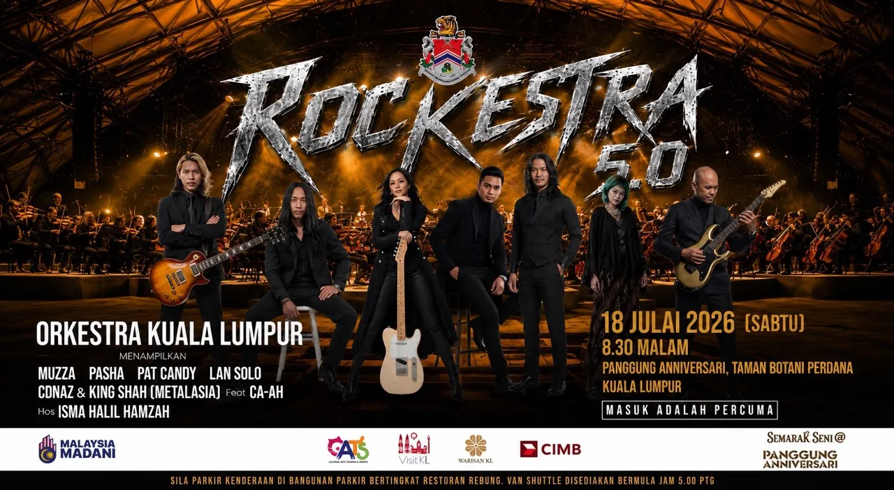 Ilustrasi rockestra 50 untuk artikel Rockestra 50: Rockestra 5.0 Bawa Nafas Baru Muzik Rock Malaysia