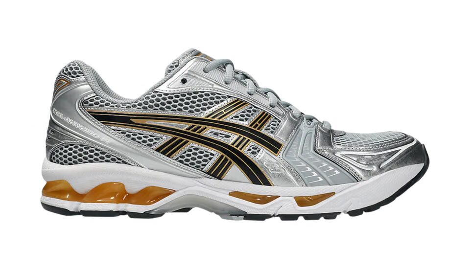 Ilustrasi gel-kayano 14 untuk artikel ASICS GEL-Kayano 14 Hadir dengan Sentuhan Silver/Gold