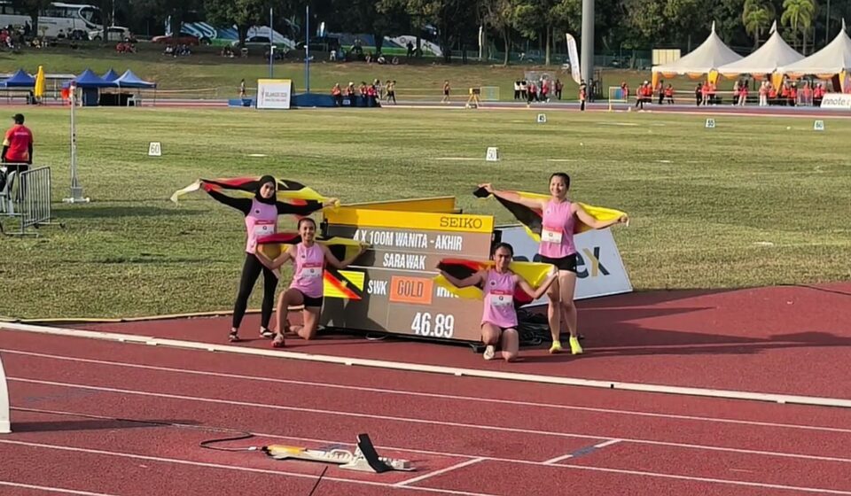 Ilustrasi sarawak emas untuk artikel Sarawak Emas di 4x100m SUKMA Selangor 2026