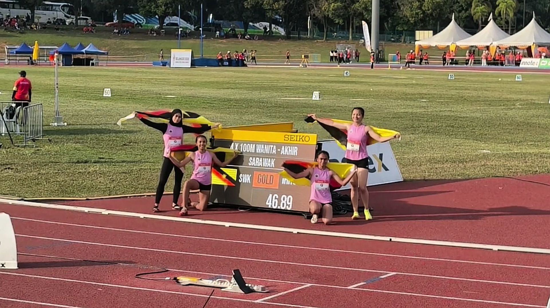 Sarawak Emas di 4x100m SUKMA Selangor 2026 Ilustrasi sarawak emas untuk artikel Sarawak Emas di 4x100m SUKMA Selangor 2026